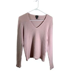 Eileen Fisher Merino Wool Blend V-Neck Waffle Knit Sweater